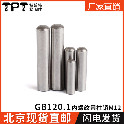 特普特内螺纹圆柱销GB120.1中碳钢45#定位销/螺纹销/M12 可淬火