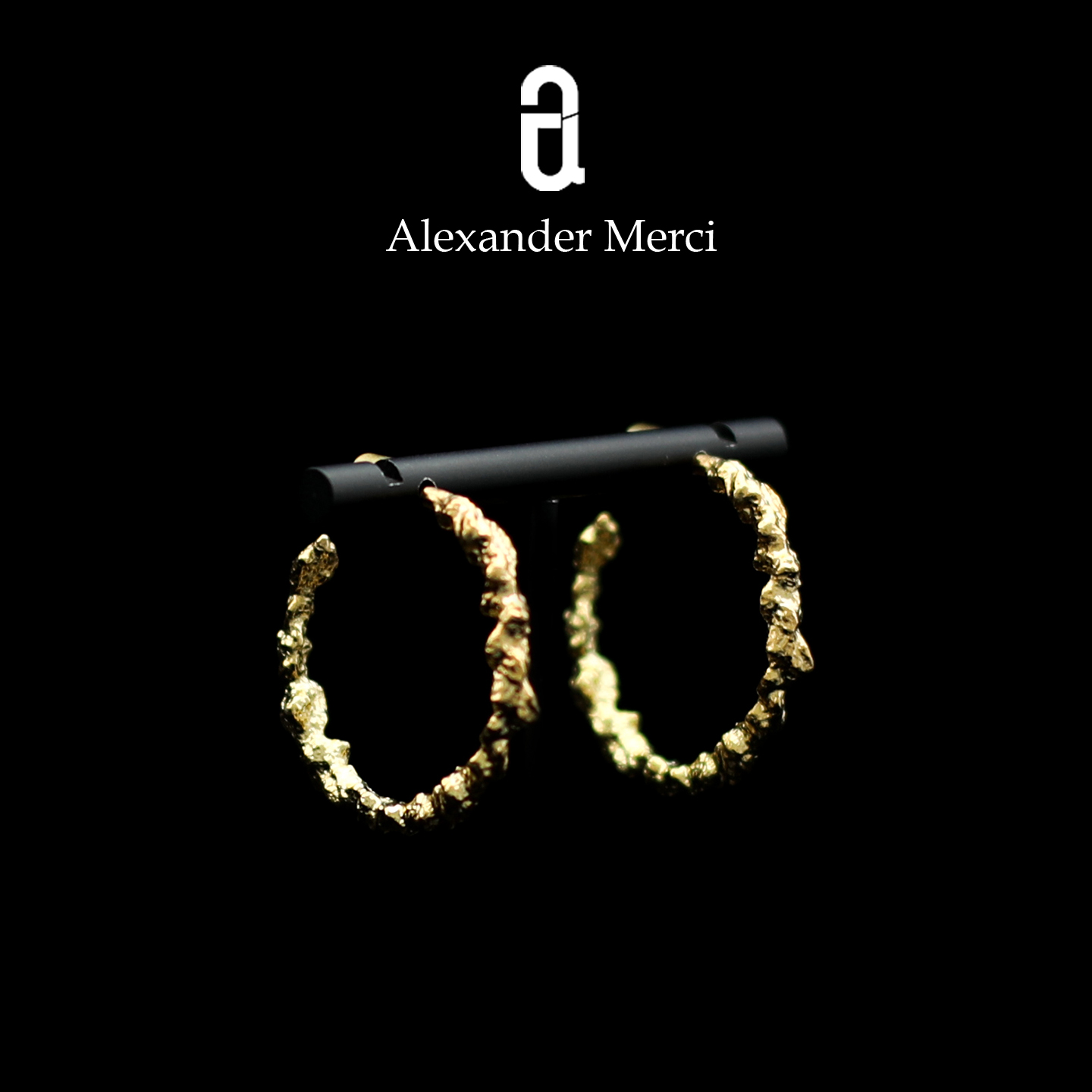 法单暗黑系小众设计熔岩金属耳圈 AD25S111124