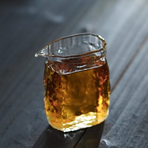 四方玻璃公道杯耐热锤纹加厚