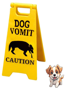 跨境猫狗呕吐警告标志3D Printed Cat Vomit Sign,Dog Vomit Sign