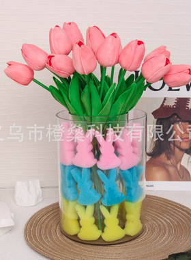 海绵成型复活节小兔子高弹性海绵冲压兔子插花用PU海绵兔子