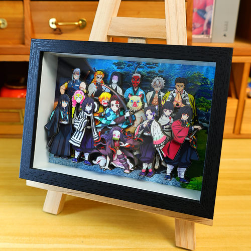 鬼灭之刃全家福立体画九柱动漫周边手办装饰挂画摆件模玩手工礼物