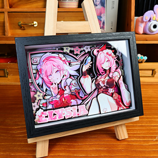 崩坏三3D立体画爱莉希雅周边手办模玩装 饰精致摆台手工生日礼物