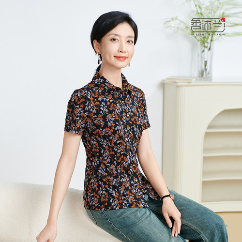 香沐兰妈妈装短袖衬衫时尚款
