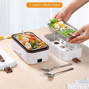 Box Food Container Double Electric Lunch Portable Heat layer