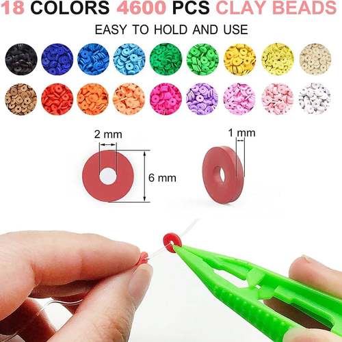16800Pcs/Box 2mm Clay Bracelet Beads for Jewelry Making Kit