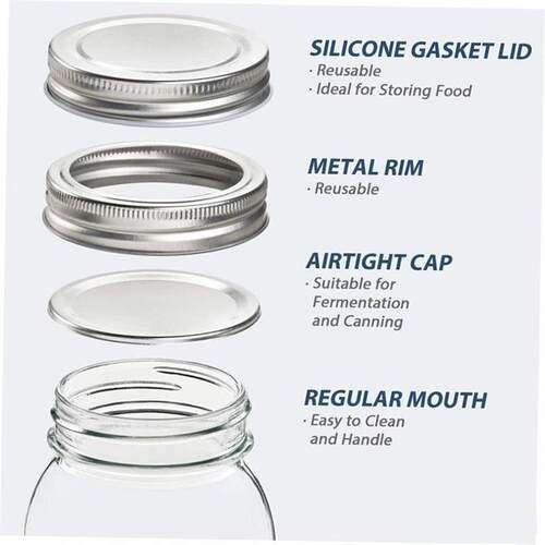 Screw Cap Mason Airtight Preserve Jars Glass Food Storage