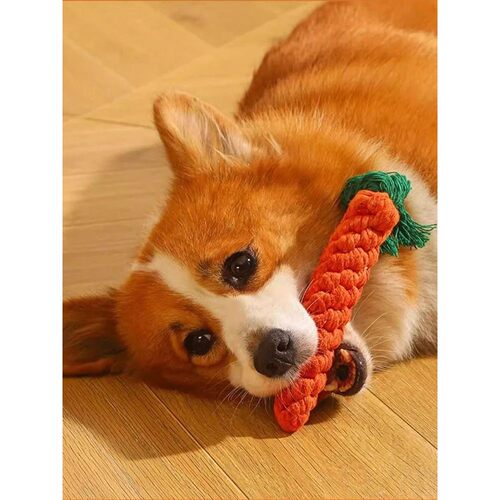 Hot rope knot grinding teeth resistant hand-woven animal cot