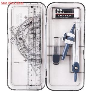 8 Pcs/Set Compass Ruler Set Protractor Drawing Triangle Eras
