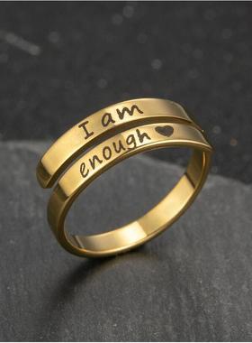 Open ring Fashion Stainless Steel 双层戒指女开口时尚不锈钢亚