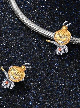 Silver Color Monkey King Chinese Tradition Dragon Charms Bea