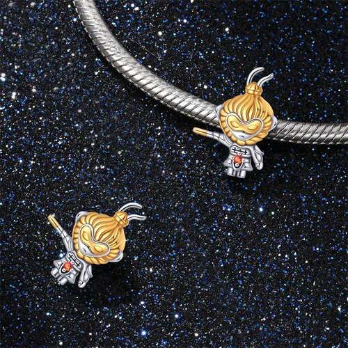 Silver Color Monkey King Chinese Tradition Dragon Charms Bea