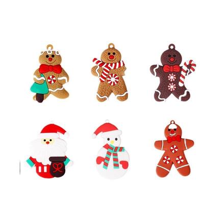 12 Pcs Pvc Gingerbread Man Christmas Tree Ornaments Furnitur
