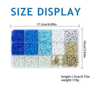 Blue Clay Beads Kit , Shell Faux Pearl Beads Ocean Style for
