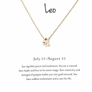 Zodiac women necklace alloy gold silver gift couple girls