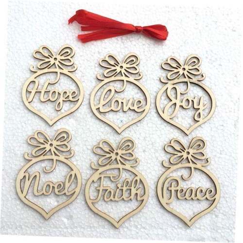 12Pcs Christmas Decorations Wooden Ornament Xmas Tree 圣诞