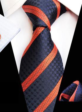 neH36420cktie + cufflinks + hanky men suit 领带口袋巾袖口三