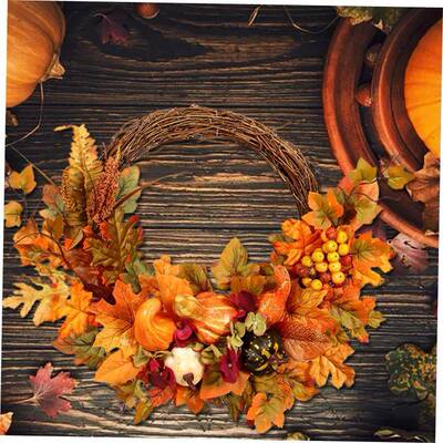 Autumn Door Wreath Christmas Halloween Decoration Pumpkin