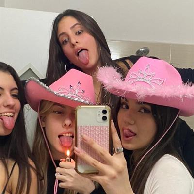Western Cowboy Caps Pink Cowgirl Hat for Women Girl Tiara Co