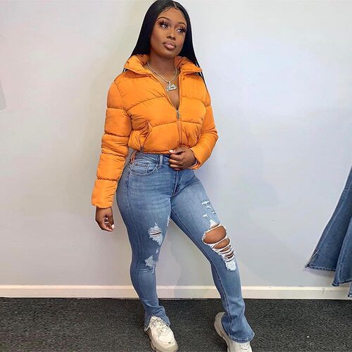CroppedPuJacketWomeni