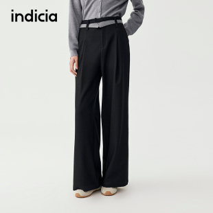 休闲裤 宽腰头拼接西装 F2C5KZ398N 25秋新款 indicia标记商场同款