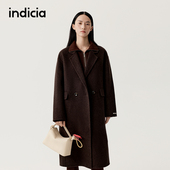 女装 indicia标记100%羊毛大衣双面毛呢外套2025冬季 新款 L2D5DY285