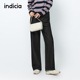美式 indicia标记25秋新款 直筒撞色缝线阔腿原色牛仔裤 L2C5NK164