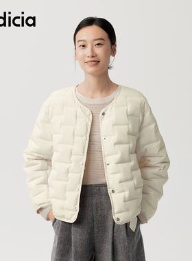 indicia标记商场同款冬季女装羽绒服米杏色短款外套F2D5YR570C