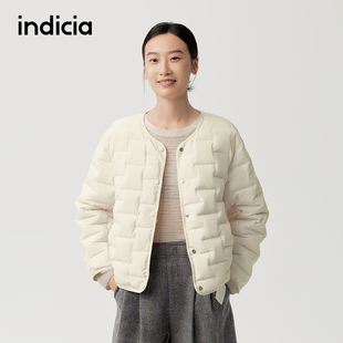 indicia标记商场同款25冬季女装羽绒服米杏色短款外套F2D5YR570C