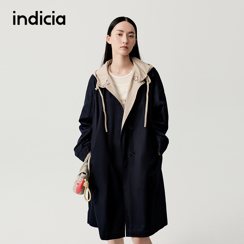 indicia标记商场同款2025秋冬季新款女装风衣外套女F2C5FY415N