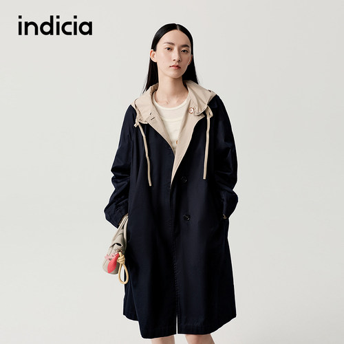 indicia标记商场同款秋冬季新款女装风衣外套女F2C5FY415N