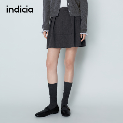 indicia标记商场同款26春季新款女装灰色半身裙短款裙子L2A6QZ005