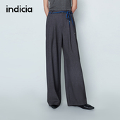 长裤 indicia标记商场同款 子L2A6KZ002 女装 灰色休闲裤 26春季 新款