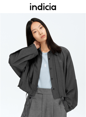 indicia标记商场同款25春新款休闲衬衫领减龄外套 F2A5WT034N