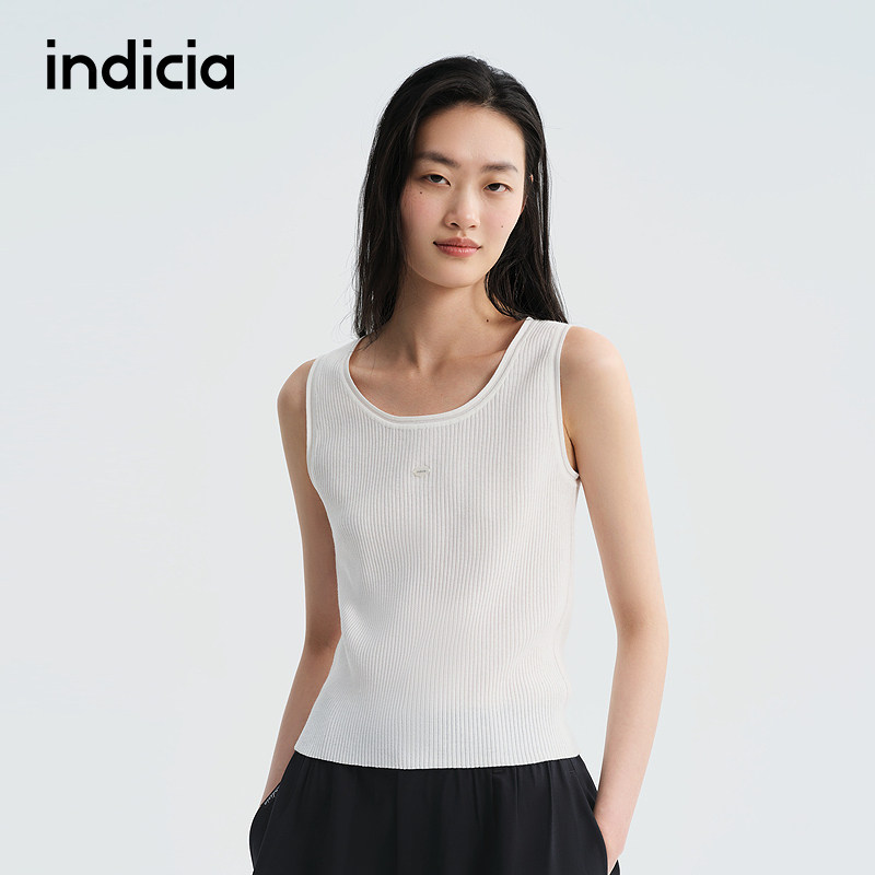 indicia标记商场同款2026夏季新款背心白色打底针织衫F2B6BX167C
