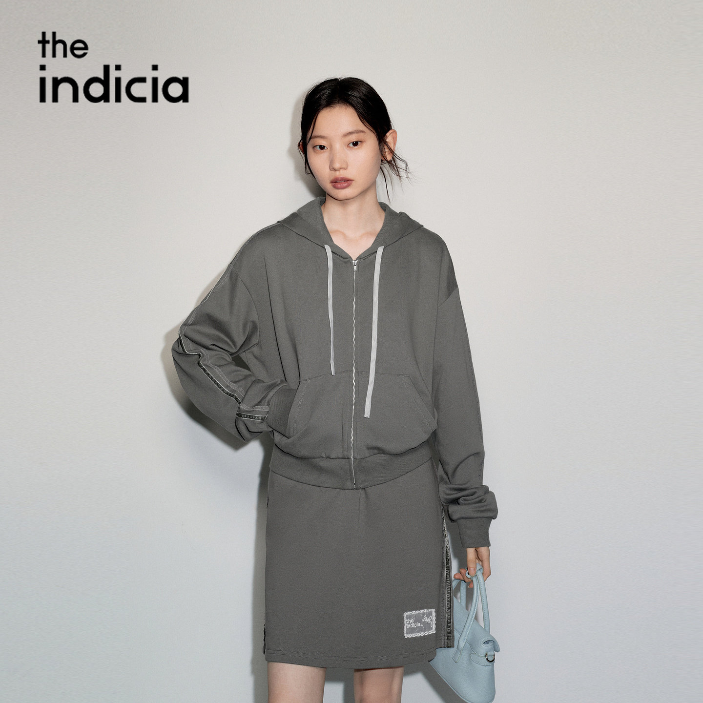 indicia标记商场同款2026秋季新款女装灰色卫衣外套L2C6WT197Y