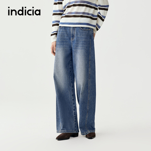 复古盐系阔腿牛仔裤 美式 F2C5NK342N 25秋新款 indicia标记商场同款