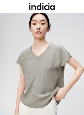 indicia标记桑蚕丝真丝背心短款上衣商场同款夏季新款6B405SY260C