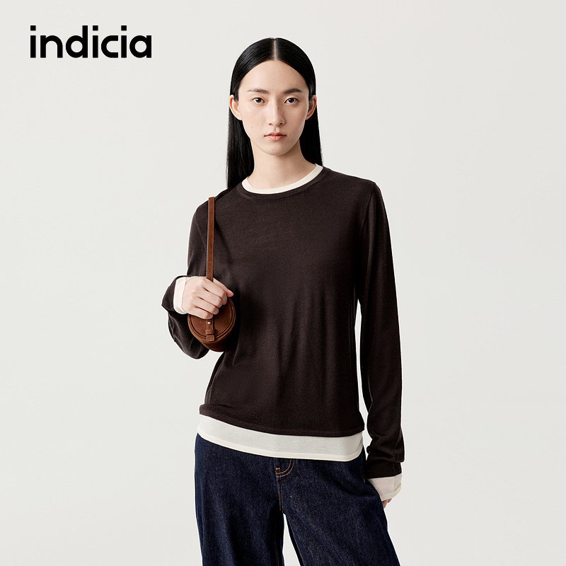 indicia标记商场同款2025秋冬季新款女装T恤上衣女F2D5TX560N