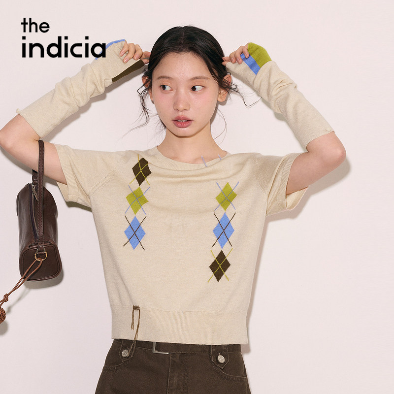indicia标记商场同款2026秋季新款女装杏色针织衫上衣L2C6ZZ207Y