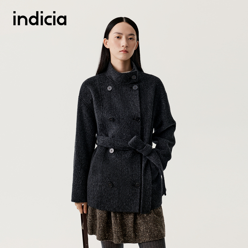 indicia标记商场同款2025冬季新款女装毛呢大衣外套L2D5DY253