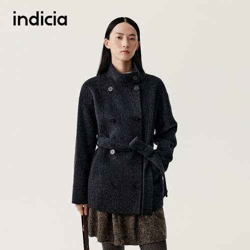 indicia标记商场同款2025冬季新款女装毛呢大衣外套L2D5DY253
