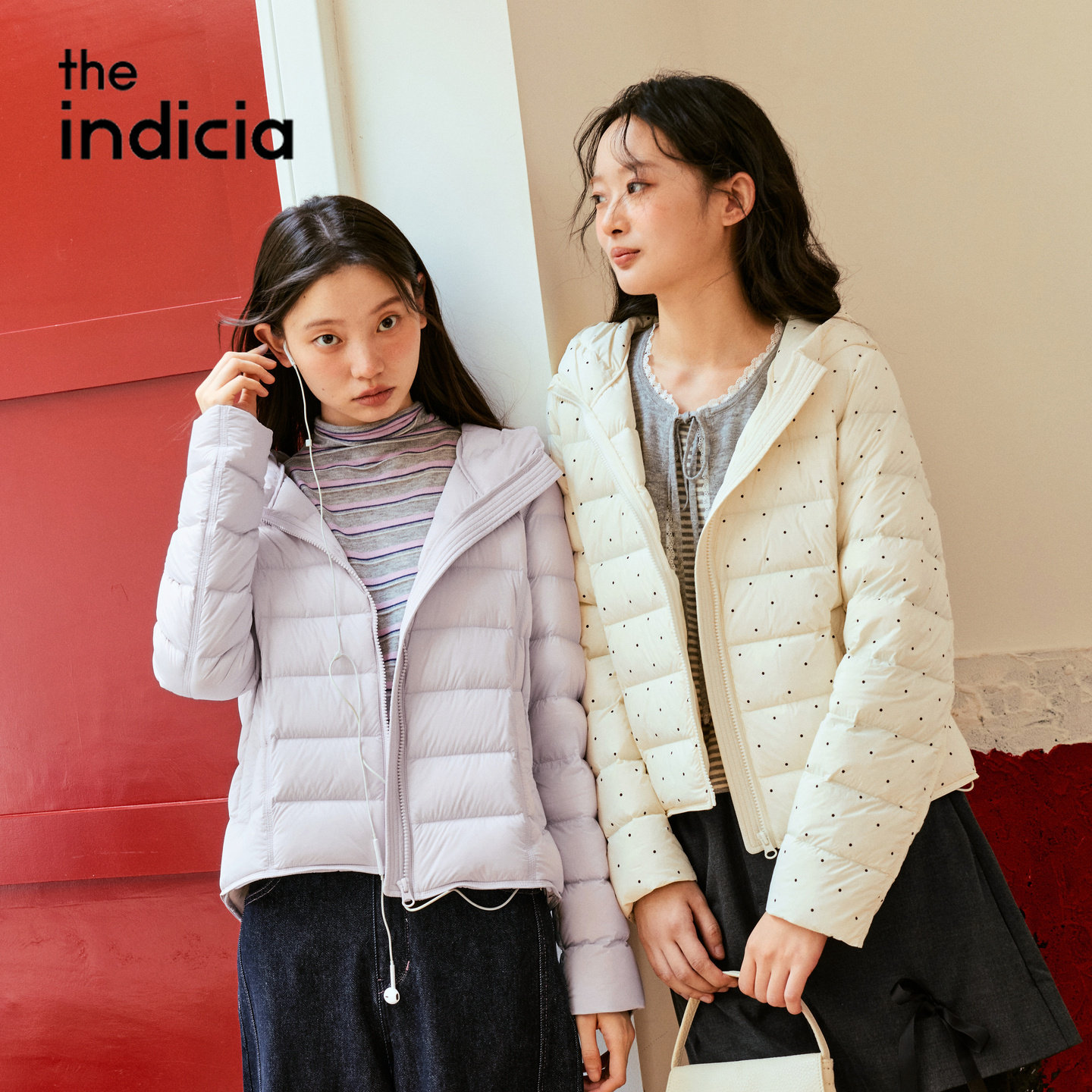 indicia标记柔软羽绒服短款外套连帽2026冬季新款女装L2D6YR313Z