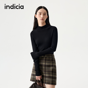 indicia标记25冬新款无缝一体可机洗多色温暖羊毛打底衫L2D5MS224