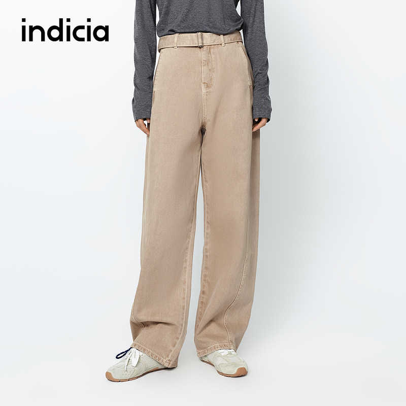 indicia标记商场同款春秋女装美式复古工装牛仔裤显瘦F2A5NK063F