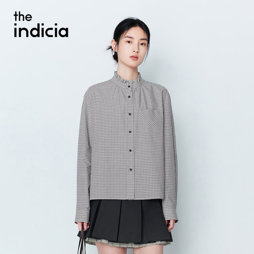 indicia标记商场同款26春季女装纯棉格子格纹衬衫衬衣L2A6CS029
