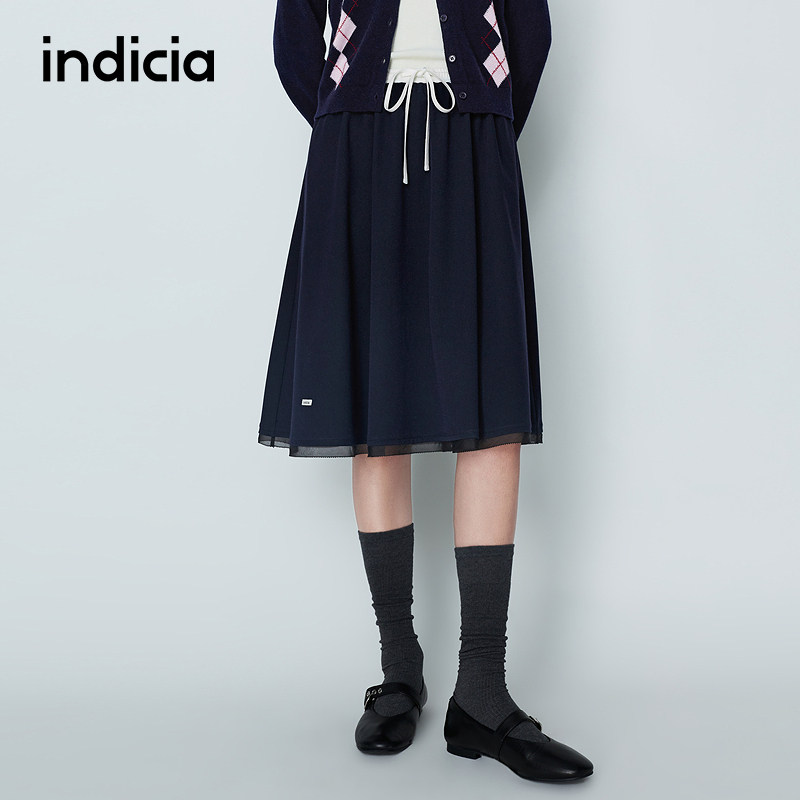 indicia标记商场同款26春季新款女装半身裙A字型中裙子L2A6QZ027