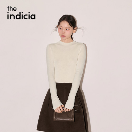 indicia标记羊毛针织衫修身纯色柔软打底衫可机洗2026秋冬季女装