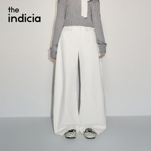 indicia标记商场同款2026秋季新款女装白色牛仔裤L2C6NK213Z