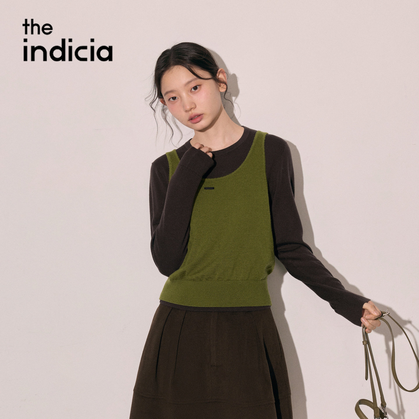 indicia标记2026秋冬新款女装两件套背心毛衫套装上衣L2D6MS326Y